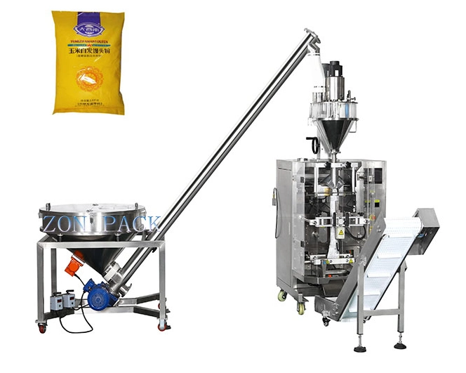 Automatic Vertical Form Fill Seal Vffs Dry Flour Milk Powder Auger Filling 1kg 500g Bag Packing Packaging Machine