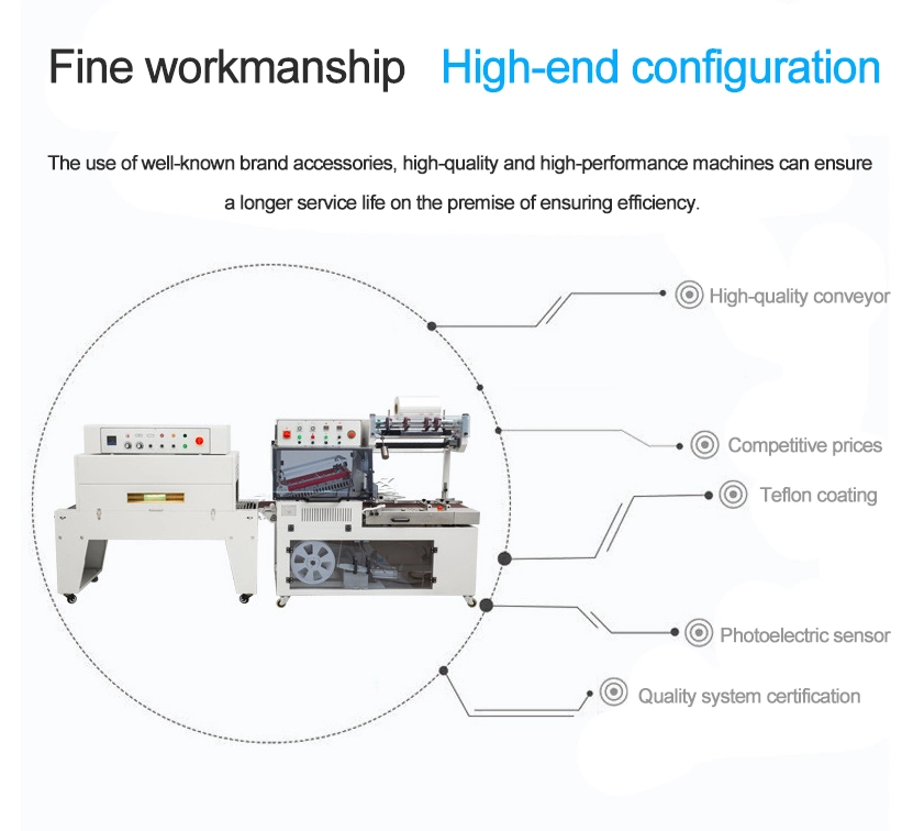 Automatic POF Shrink Film Carton Box Case Bottle Heat L Sealing Shrink Tunnel Wrapping Machine