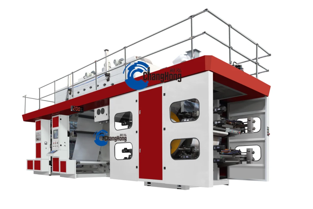 4 Color Central Drum Flexo Printing Machine for Plastic Film