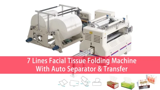 Máquina para fabricar productos de papel tisú facial con pliegue en V de transferencia de separador automático de 7L